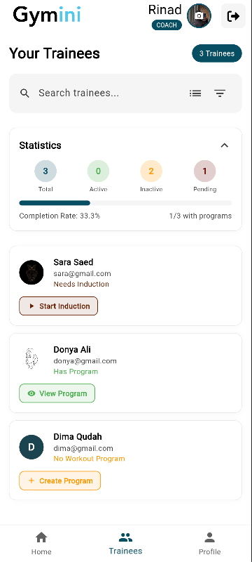 GYMini.fitness app screen placeholder 1
