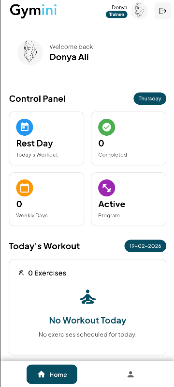 GYMini.fitness app screen placeholder 2